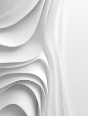 Poster - Abstract white wave background with smooth lines, minimalist designs, modern presentations, sleek websites, and clean digital artworks. Perfect for creating white geometric abstract background
