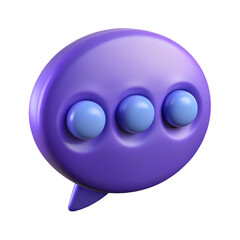 Poster - Purple speech bubble icon message notification chat communication social media render illustration d