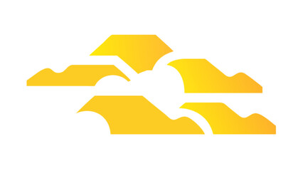Poster - Yellow abstract cloudscape vector design element for weather forecast and sky themed graphic projects