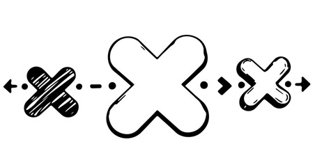 Poster - Social network icon explore hand drawn x letter symbols vector illustration for graphic design and creative projects usage vector