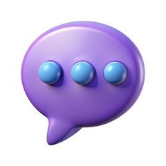 Fototapete - Purple speech bubble icon with dots message notification chat balloon communication symbol graphic vector art