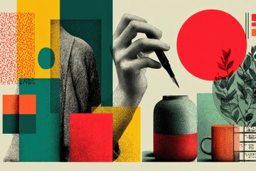 Poster - Abstract modern design with vibrant colors and geometric patterns
