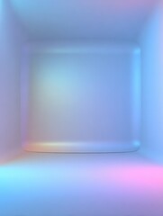 Poster - minimalistic 3e empty backdrop display with soft colours