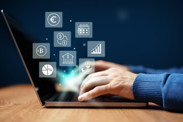 Poster - Exploring financial technology trends and online investment strategies in a modern workspace