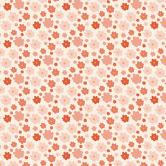 Wall Mural - cute vintage mini wild flowers pattern background.