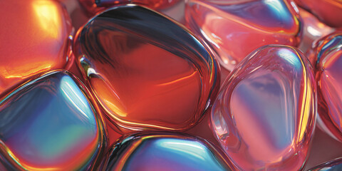 Poster - Abstract background of glass pebbles. multicolored pebbles. gradient. banner.
