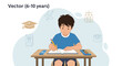 © Gunawan - Creative Boy Doing Homework At His Desk In His Room Or At School