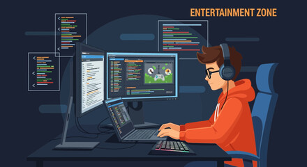 Dedicated Programmer Immersed In Creating Innovative Software Applications And Game Development