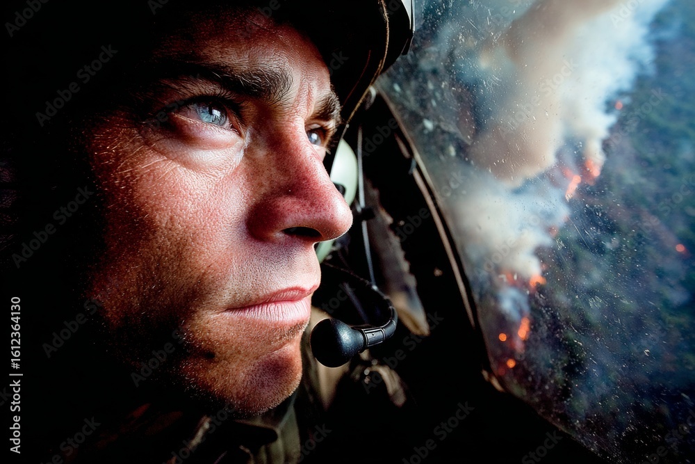 Stock-Foto „Pilot's crucial role in helicopter firefighting operations ...