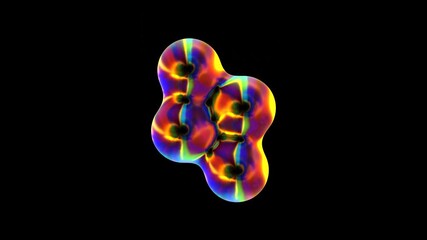 Poster - Seamless Animation Of Sphere Or Round Shapes Against Black Background