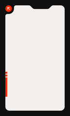 Poster - Minimal Interface Card with Top Navigation Indicator. Clean Mobile UI Window with Red Icon on Black Edge