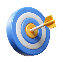 Poster - 3d dartboard with arrow hit isolated on transparent background