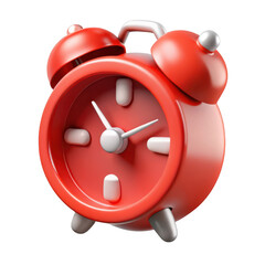 Poster - 3d retro alarm clock with bells isolated on transparent background