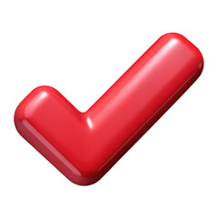Poster - 3d red check mark symbol isolated on transparent background