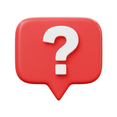 Poster - 3d question mark icon in speech bubble isolated on transparent background