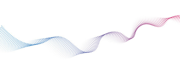 Poster - Flowing Dot Wave halftone gradient pattern on transparent background	
