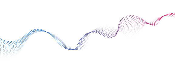 Poster - Flowing Dot Wave halftone gradient pattern on transparent background	
