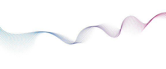 Poster - Flowing Dot Wave halftone gradient pattern on transparent background	
