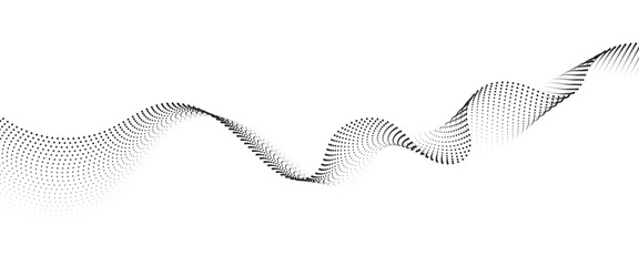 Poster - Flowing Dot Wave halftone gradient pattern on transparent background	
