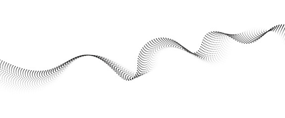 Poster - Flowing Dot Wave halftone gradient pattern on transparent background	
