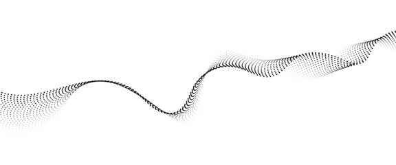 Poster - Flowing Dot Wave halftone gradient pattern on transparent background	
