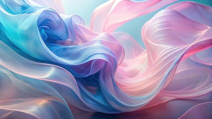 Poster - Ethereal swirls of pastel colors flowing like silk fabric