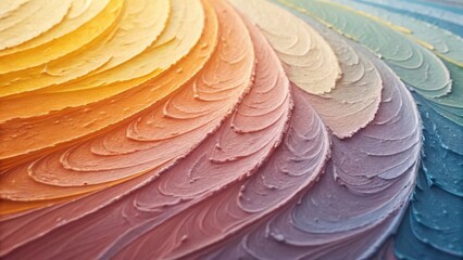 Poster - Abstract swirling pattern of warm and cool colors in a textured design