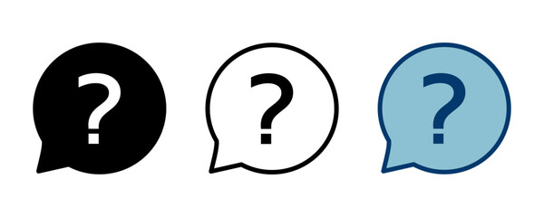 Poster - Question Icon vector isolated on white background. Question mark sign. help icon. Faq