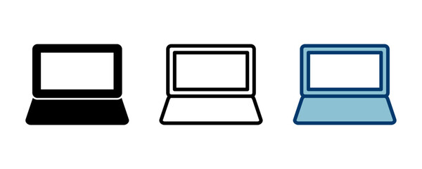 Poster - Laptop icon vector isolated on white background. Laptop vector icon