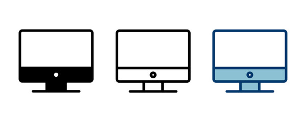 Poster - Computer icon vector isolated on white background. PC Icon vector. Computer monitor icon. Flat PC symbol