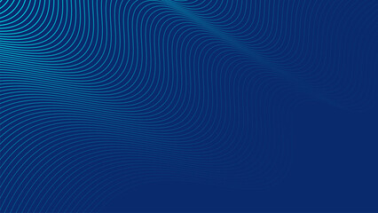 Aufkleber - Blue abstract wave lines technology background with mesh gradient glowing curve lines pattern. 