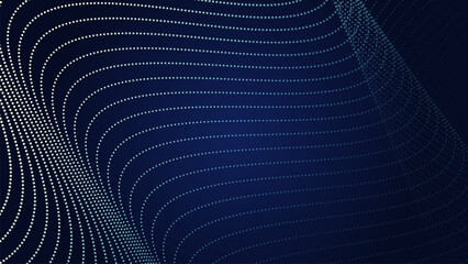 Aufkleber - Abstract technology particles mesh background. Abstract dark blue background with flowing wave particle lines and gradient effect, perfect for modern design, wallpaper, or digital templates.