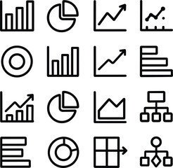 Poster - Simple Outline Data Chart Statistic Graph Infographic Presentation Icon Set
