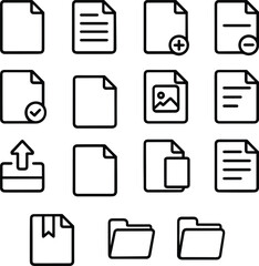 Poster - Outline Handdrawn Simple Document File Paper Page Icon Symbol Set