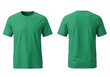 © Nasima - Green t shirt front and back view isolated on transparent background