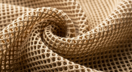 Intricate weavings showcased on beige cloth create textured patterns for modern design elements