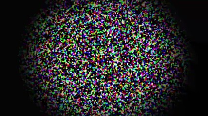 Poster - Vintage retro TV displays static with black and white noise from poor signal reception. The analog screen flickers while channels change. Old television shows seamless no-signal interference loops.