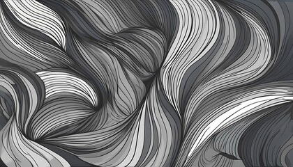 Poster - Dynamic flowing patterns abstract art digital artwork monochrome close-up view artistic expression