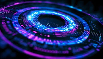 Poster - Digital technology action futuristic setting abstract graphics cyber environment close-up view data visualization concept
