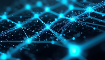 Poster - Exploring digital connectivity network visualization virtual environment graphic design futuristic aesthetics