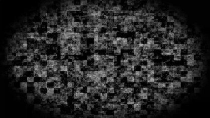 Poster - Broken pixel noise background with distorted lines on a retro tv screen. Vintage style glitch effects create a damaged analog display. Seamless loop of old television interference and static noise.