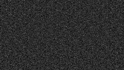 Poster - Vintage retro tv static noise with black and white glitch. Analog noise texture and VHS breakdown overlay create flickering grain lines. Static artifact and blurred lines on old tv screen.