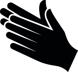 Aufkleber - a black hand with fingers spread out against a light gray background in a simple graphic style