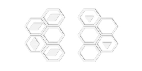 Poster -  white honeycomb pattern with repeating hexagonal shapes and a clean and modern design aesthetic.