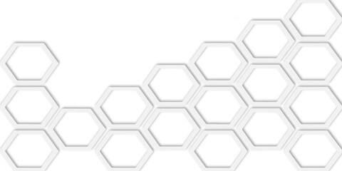 Poster -  white honeycomb pattern with repeating hexagonal shapes and a clean and modern design aesthetic.