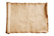 © Ropia - Aged parchment scroll with burnt edges isolated on a transparent background rolled paper