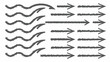 © Kahima - Charcoal pencil curly lines Collection of hand drawn arrow and line design elements set