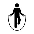 © Baskarastock - person jumping with skipping rope icon symbol isolated on white background
