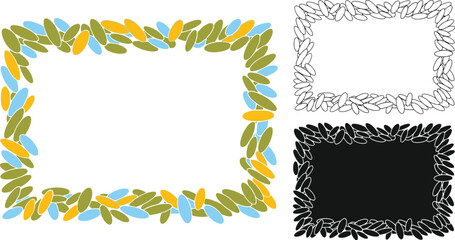 Poster - Download oval frame vector border with colorful and monochrome variations for design needs