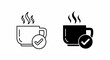© NaufalBaidawi - Two simple icons depicting hot drinks in mugs, each with a checkmark signifying approval or completion.